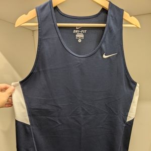 NIKE SINGLET MENS TANK DRI FIT NAVY